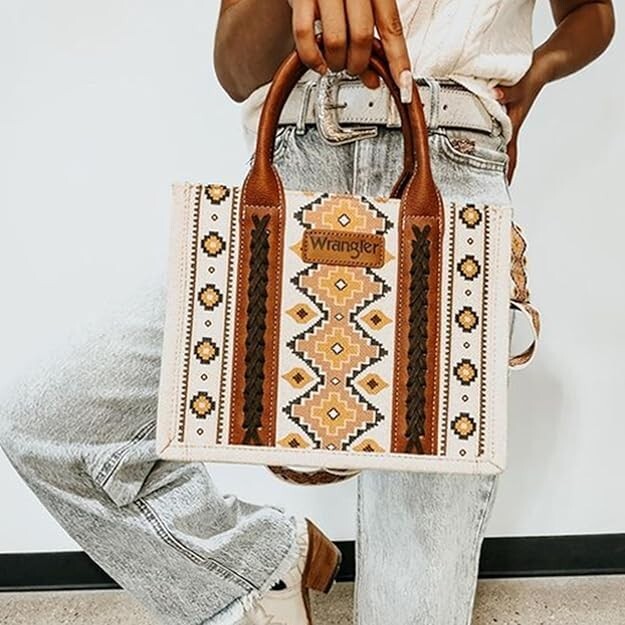Montana West Wrangler Tote Bag for Women Western Shoulder Purses Boho Aztec Satc