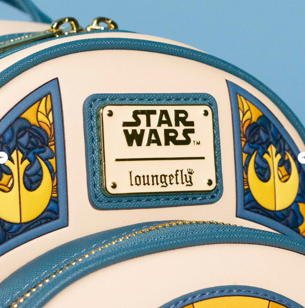 EXCLUSIVE Loungefly Star Wars R2-D2 Stained Glass Portrait Backpack Bag NWT