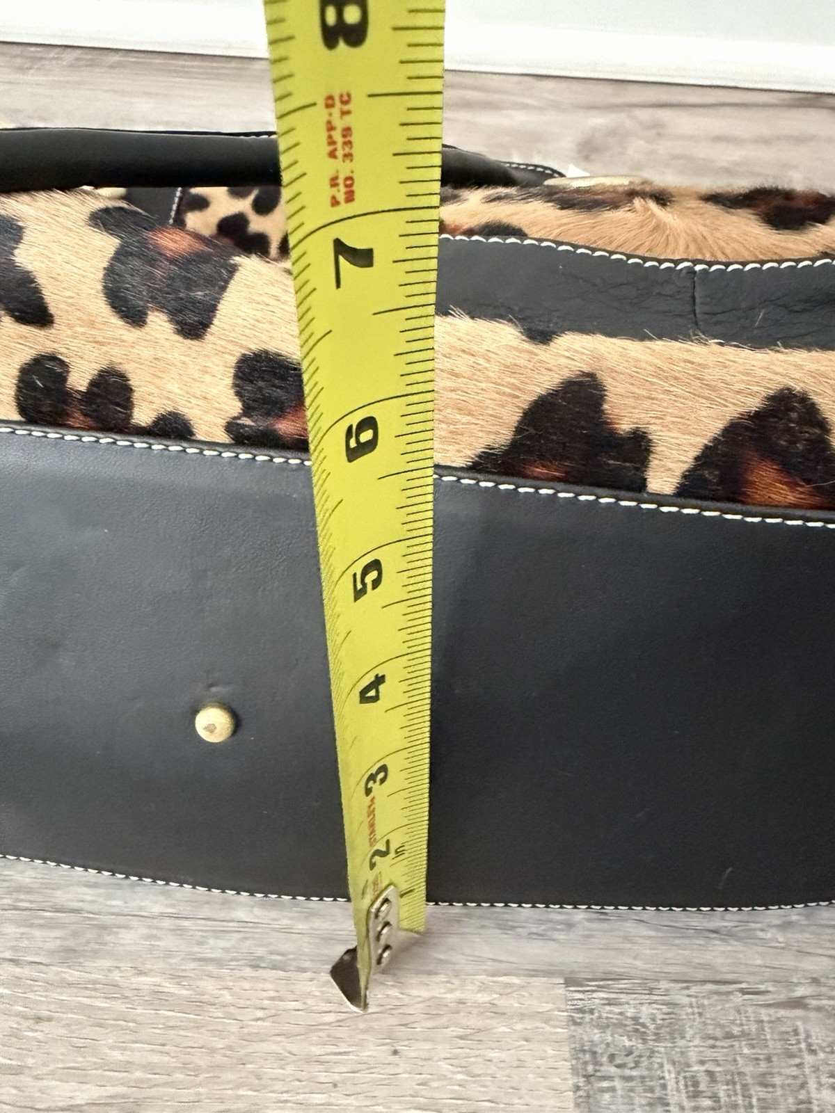 Puntotres Barcelona Genuine Leather Leopard Print Handbag Made in Spain