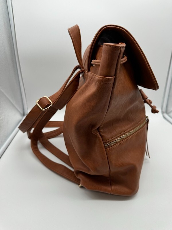 Hynes Eagle Faux Leather Ultra Chic Backpack Brown