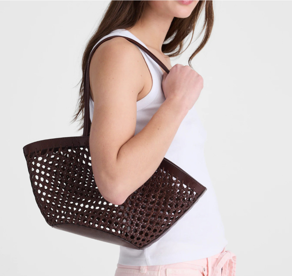 Madewell Caning Tote Bag Leather Shoulder Tote