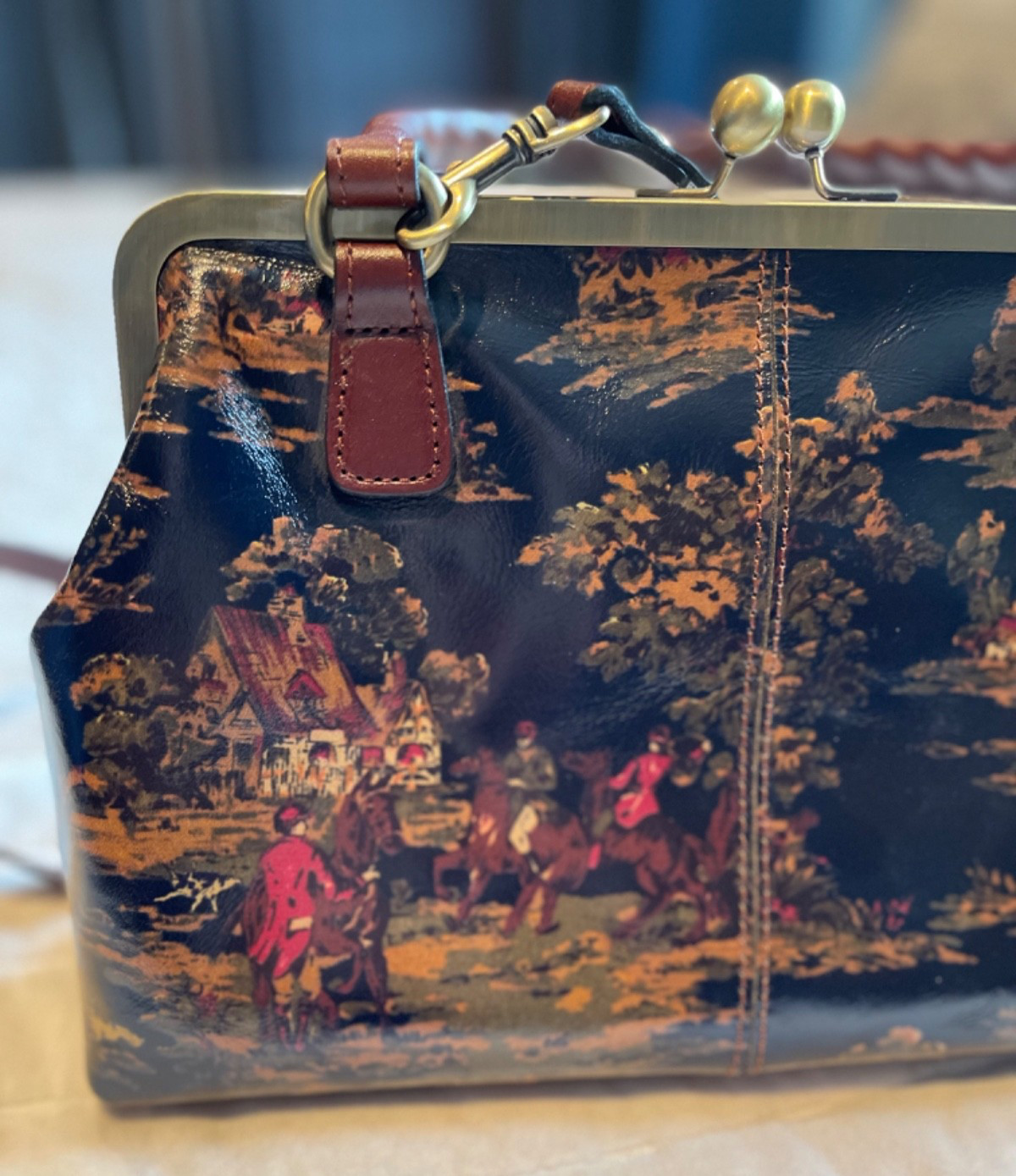 Patricia Nash Kiss Lock Large Frame Cross Body Satchel Purse Kent Countryside EU