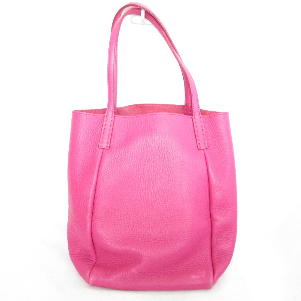 HIROFU Leather Tote Bag, Pink Women USED