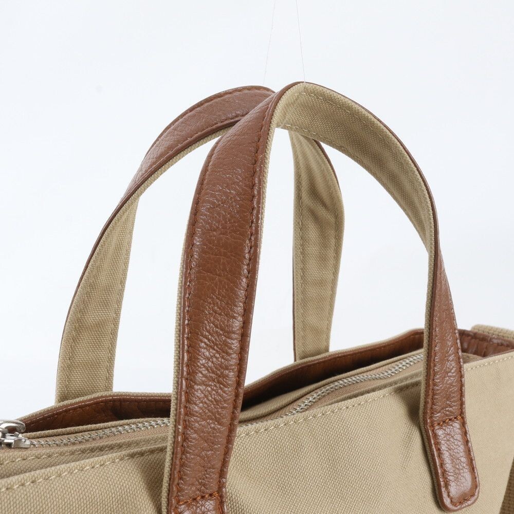 Burberry London 2Way Leather Canvas Shoulder Bag Messenger Tote Brown Unisex