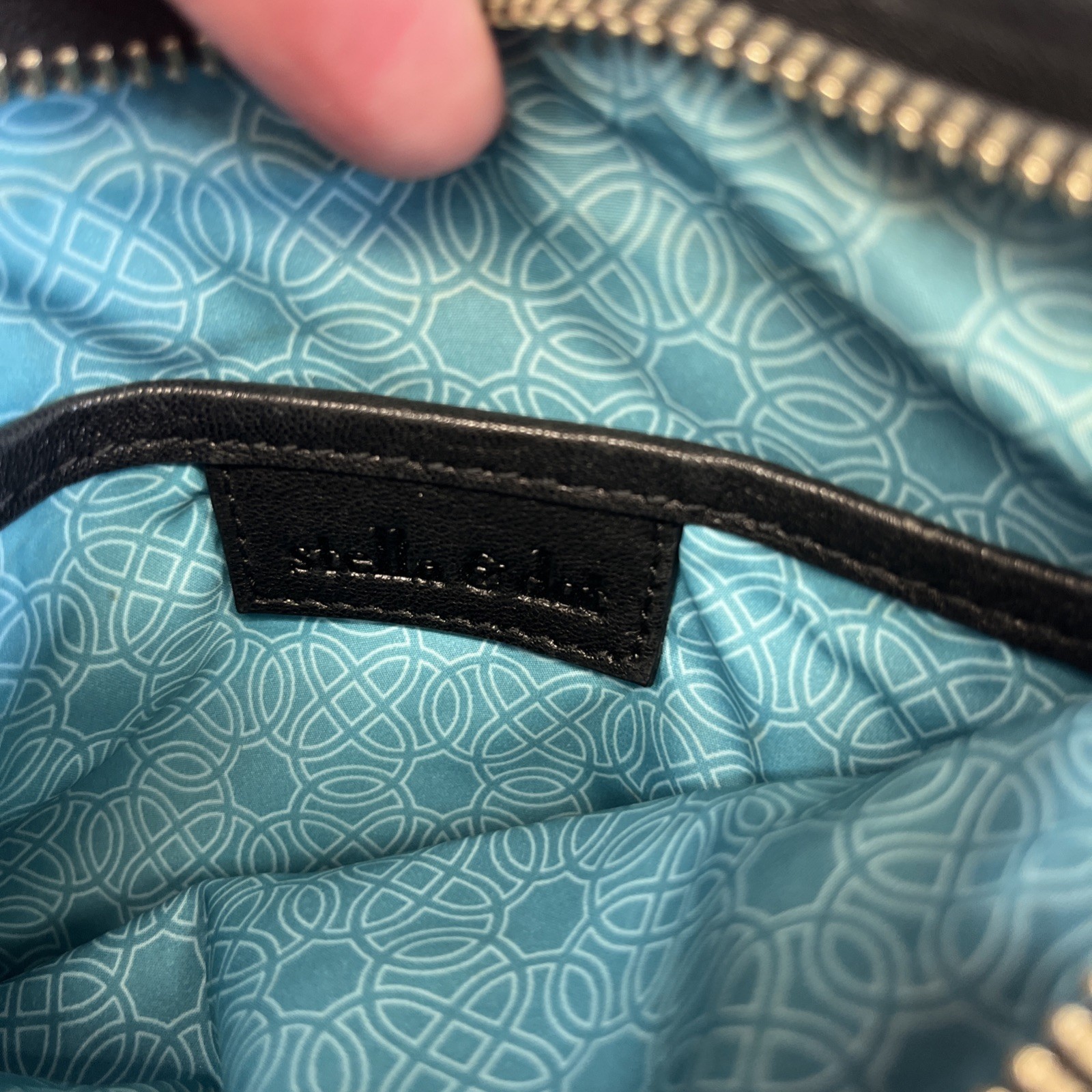 Stella & Dot Waverly Purse Black Lambskin Crossbody Shoulder Clutch Purse