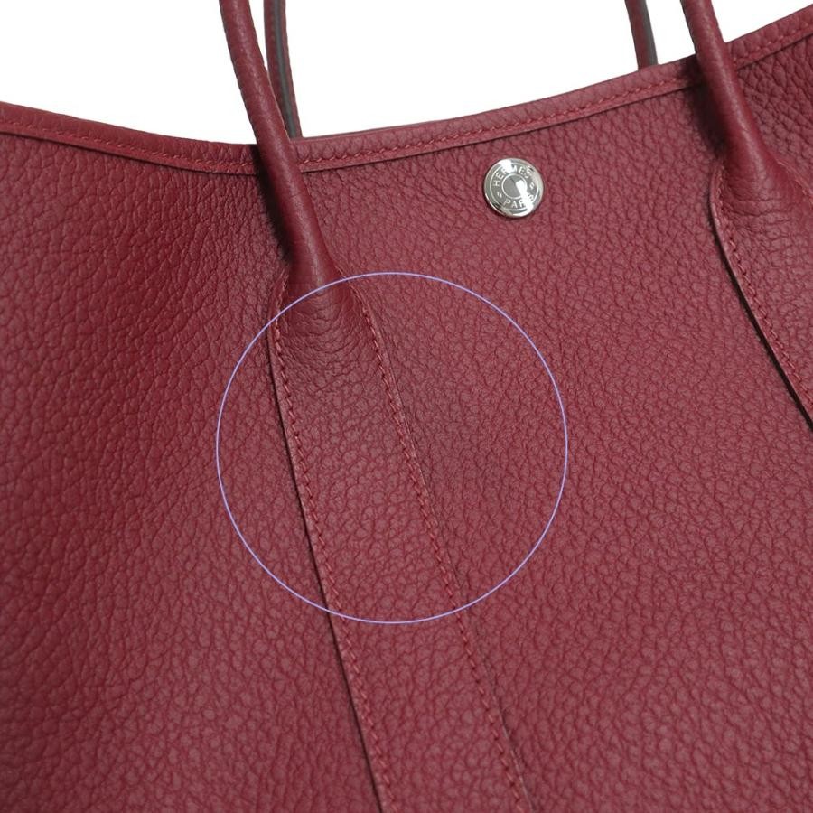Hermes Bag Garden Party TPM 30 Handbag Vache Country Leather Rouge Grenat 99