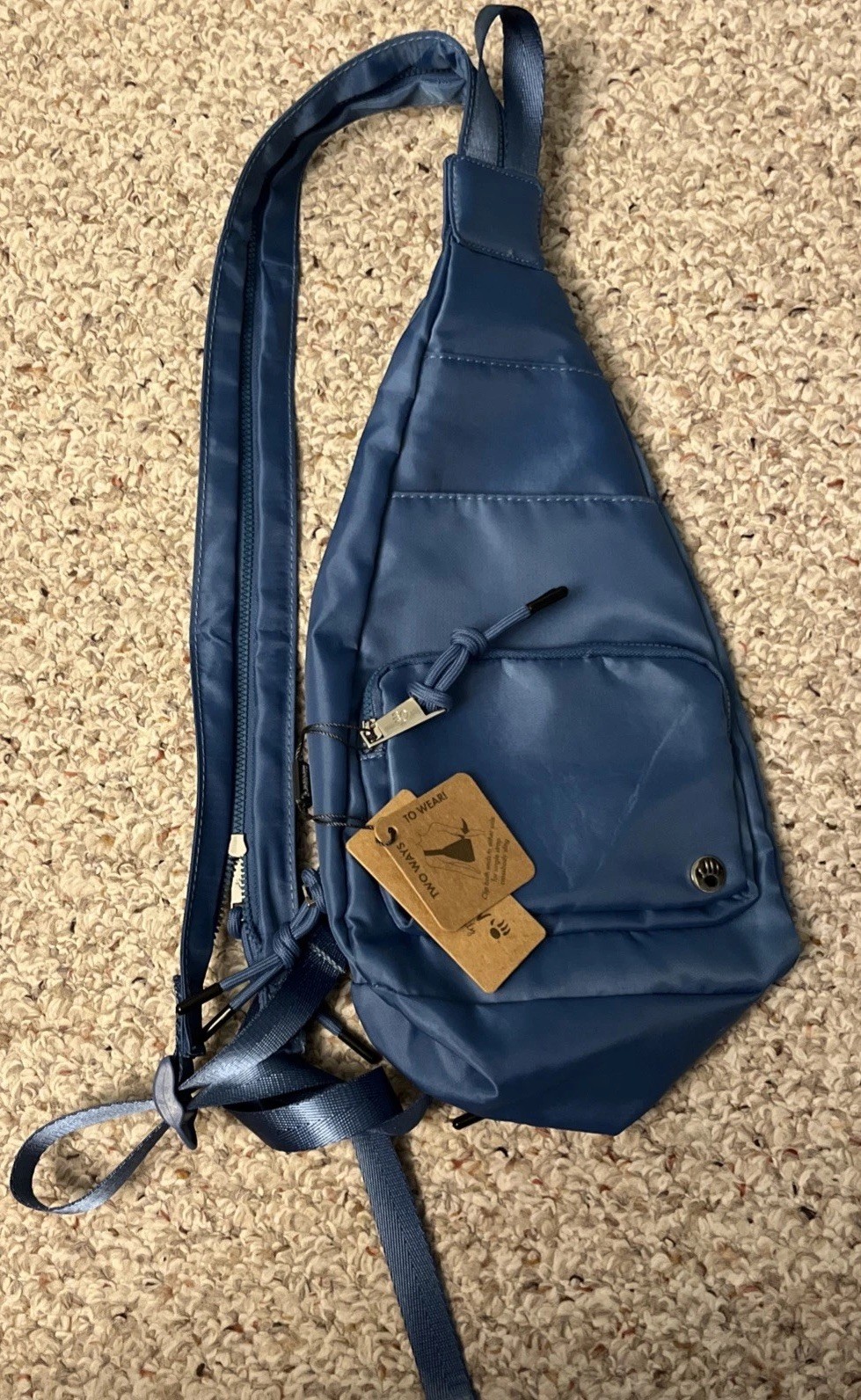 NWT Bearpaw blue sling bag school backpack