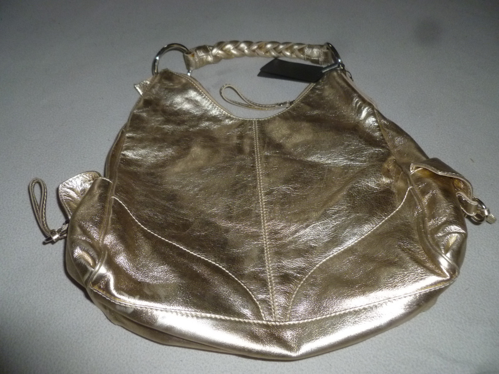 NEW W TAG FRANCESCO BIASA SECRET LOVE PURSE HANDBAG GOLD SATCHEL NWT LEATHER BAG