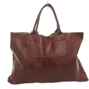 Doubles Leather Tote Bag Brown Women’s Handbag 14x20in Vintage B Condition