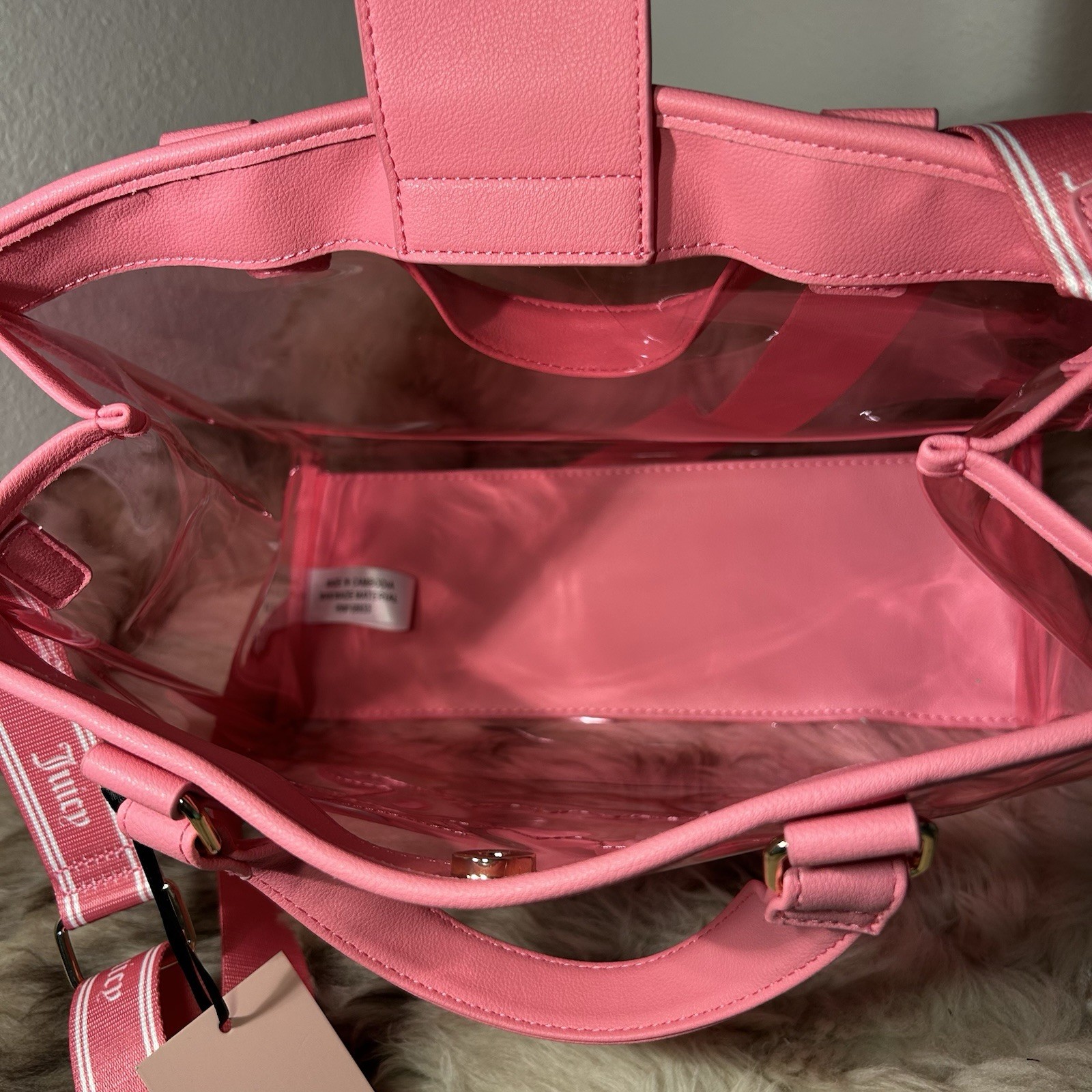 NWT Juicy Couture Gelato Clear Square Tote Crossbody – Pink Lemonade