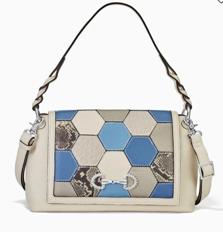 BRIGHTON OFF THE GRID MEADOW HORSE BIT FLAP ORGANIZER CROSSBODY HANDBAG $485