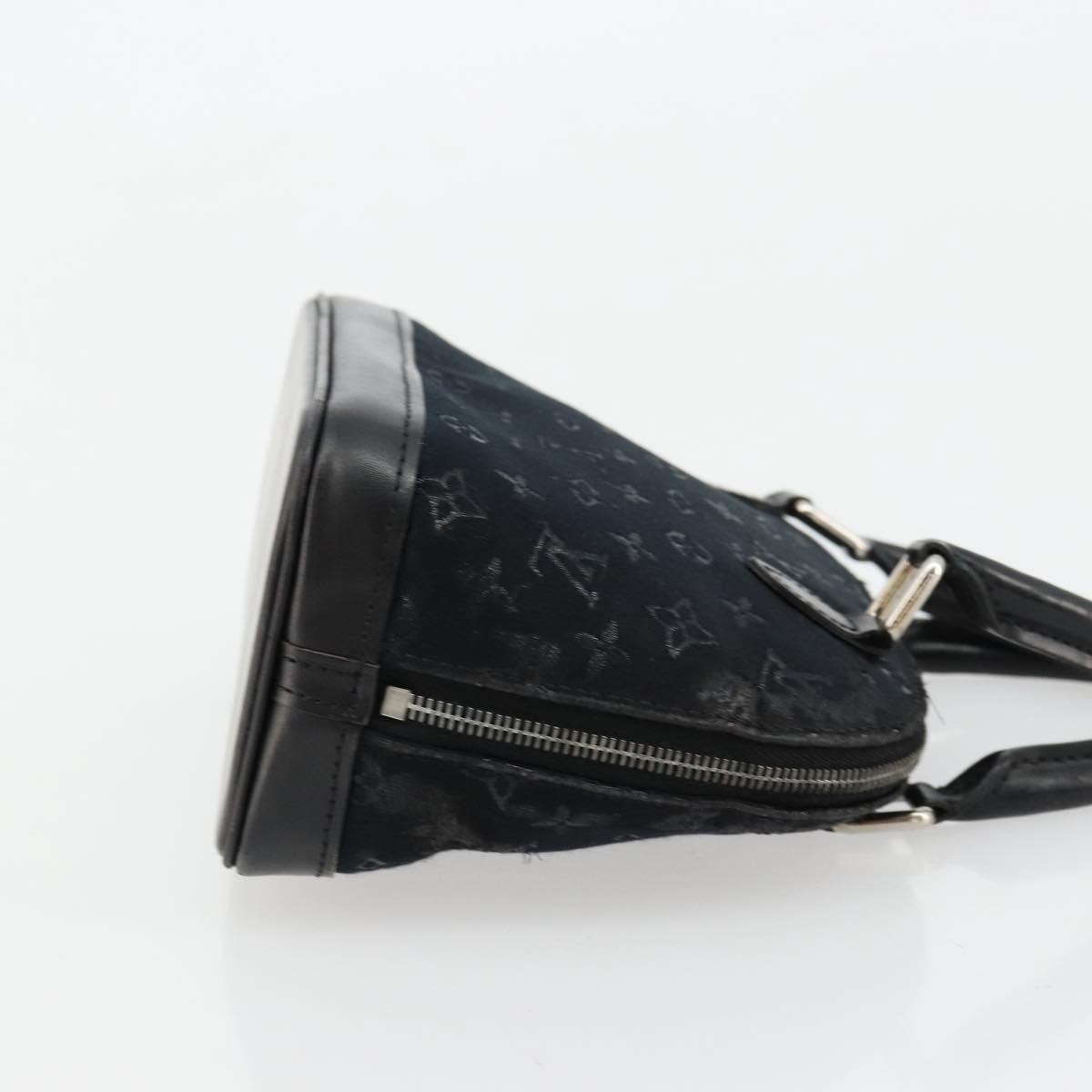 LOUIS VUITTON Monogram Satin Little Alma Hand Bag Black M92146 LV Auth bs35176