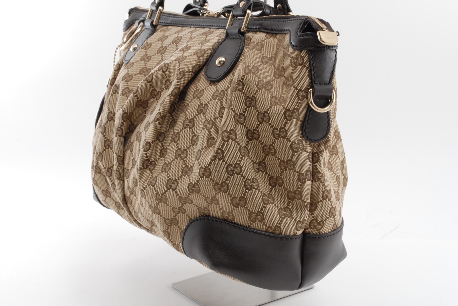 Gucci Sukey GG Canvas 2WAY Shoulder Tote Bag Beige Brown