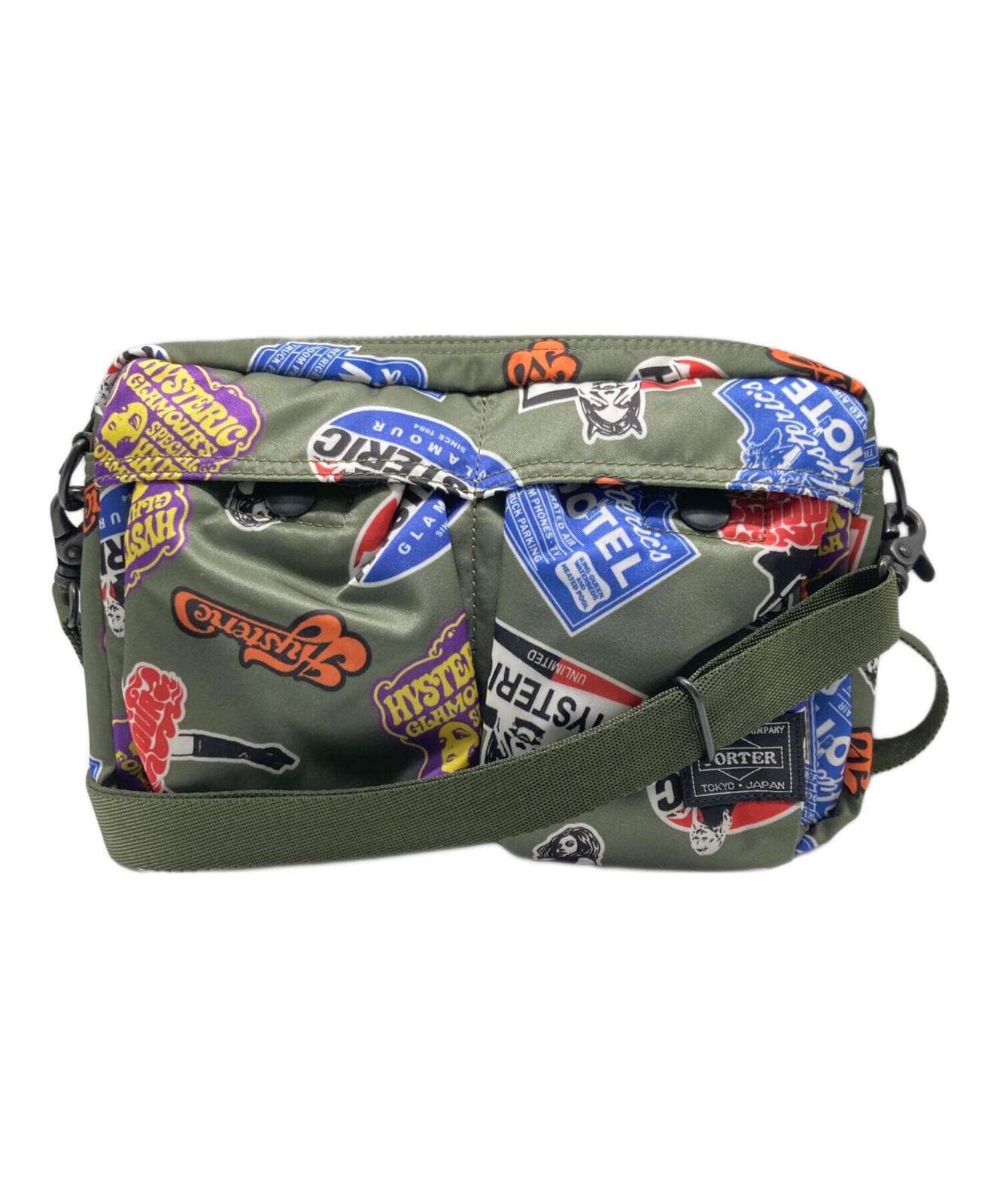 Hysteric Glamour x PORTER Authentic Shoulder Bag Stickers Pattern Green NYoshida