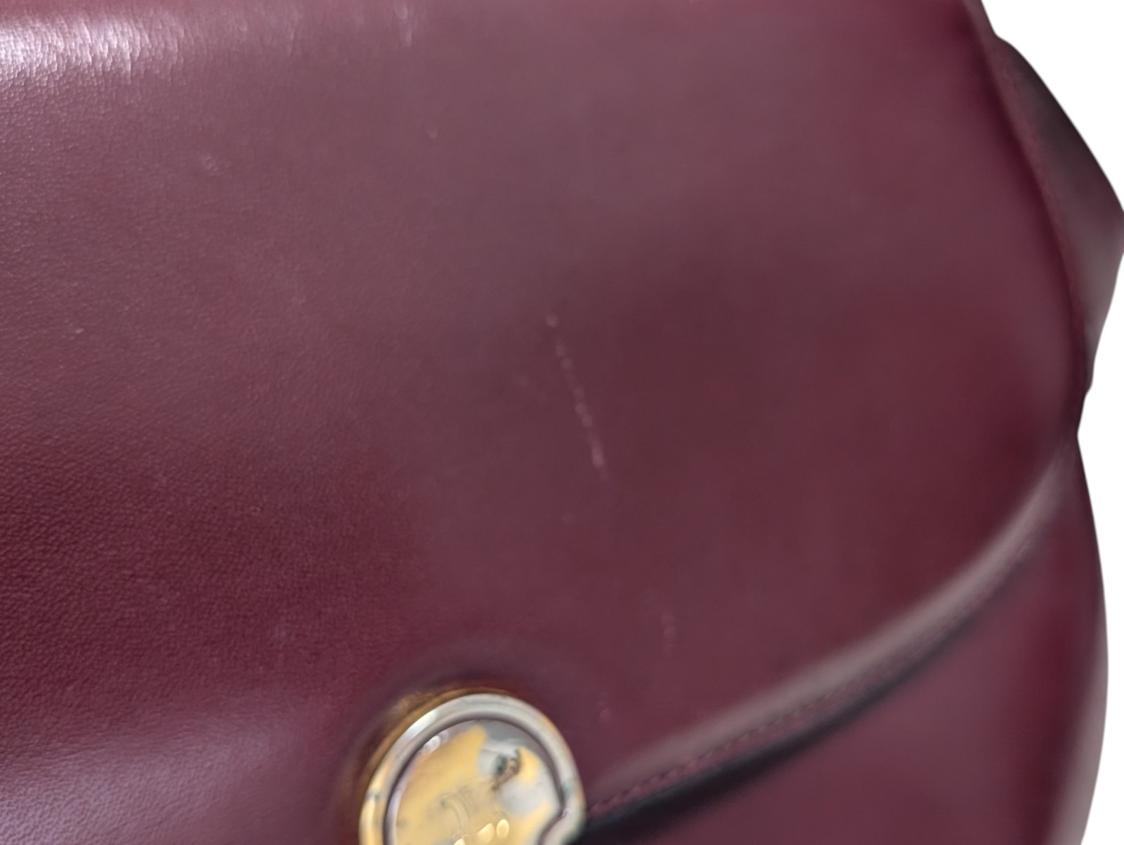 CELINE Shoulder Bag Triomphe Leather Bordeaux Vintage