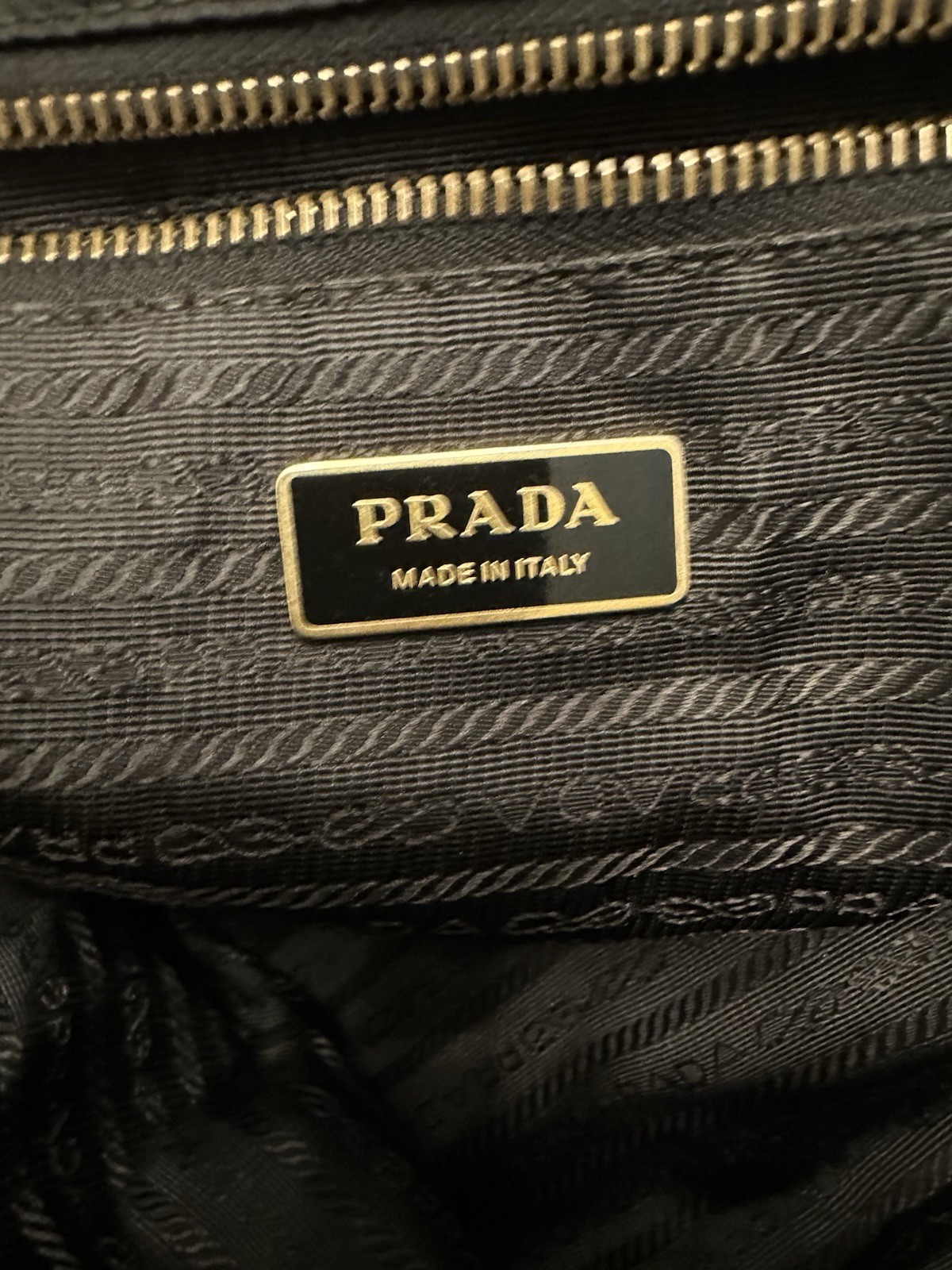 PRADA Year of the Tiger Black Tessuto Nylon Tote White Dust Bag and Box