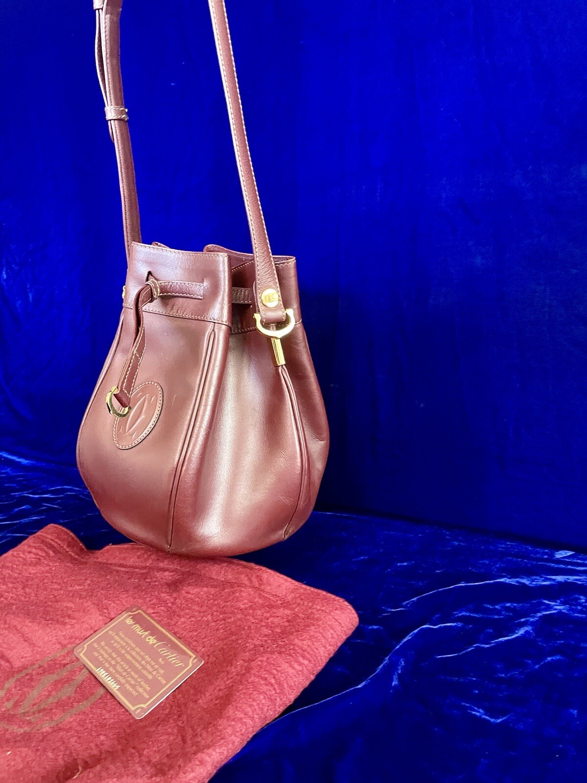 Cartier Bag Shoulder Crossbody Bucket Med Size Leather Pouch Case Bag Backpack