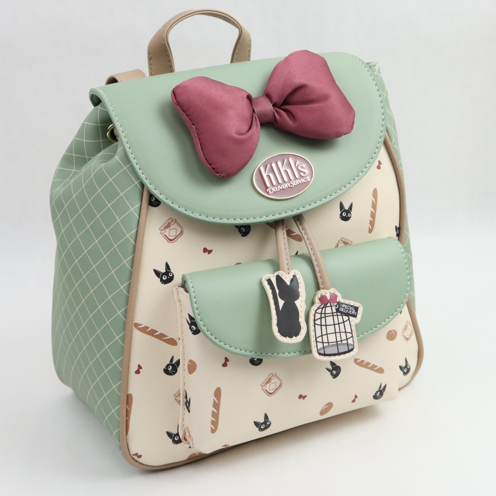 Studio Ghibli Kiki’s Delivery Service Mini Backpack Jiji Drawstring Slouch Bow