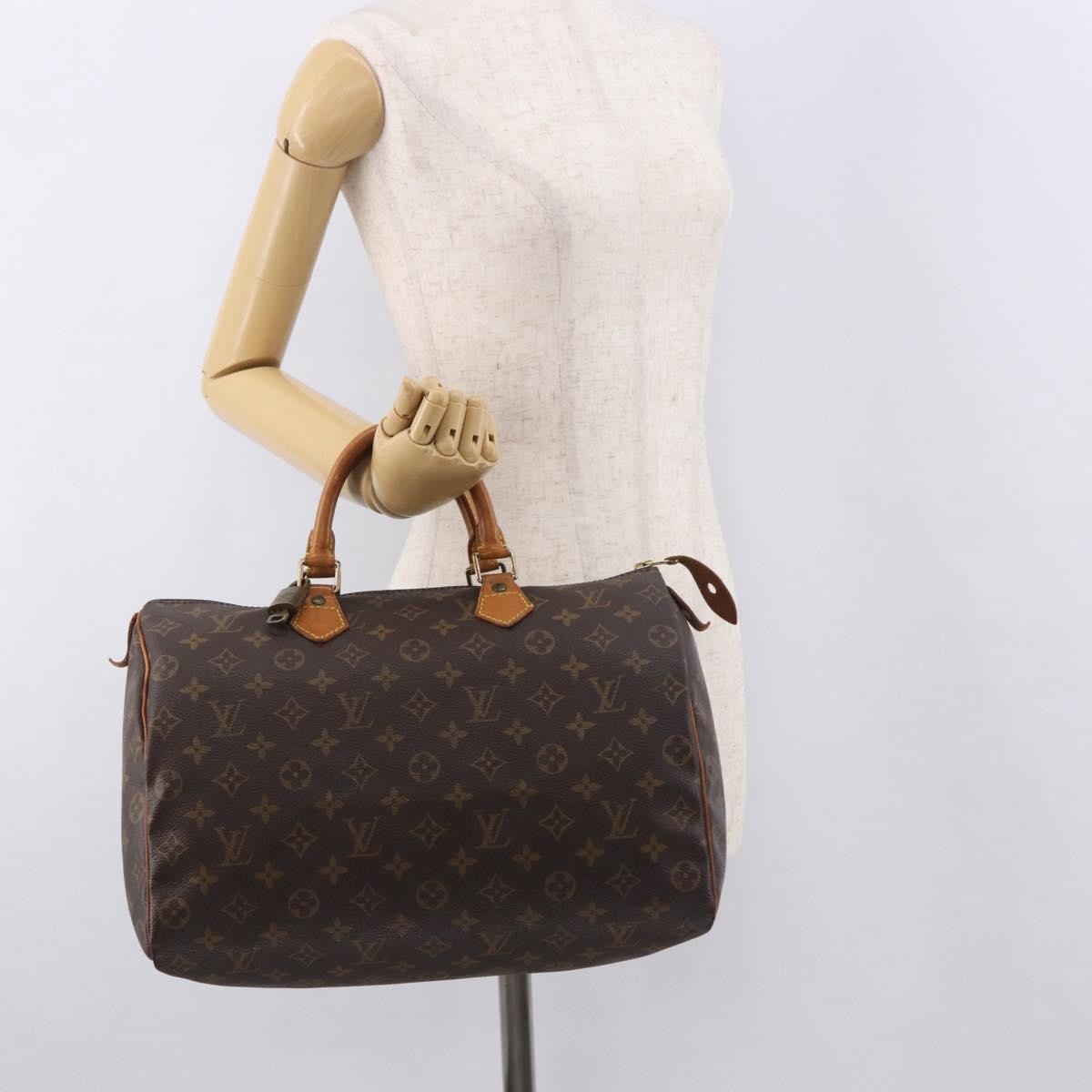 LOUIS VUITTON Monogram Speedy 35 Hand Bag M41524 LV Auth 183027A