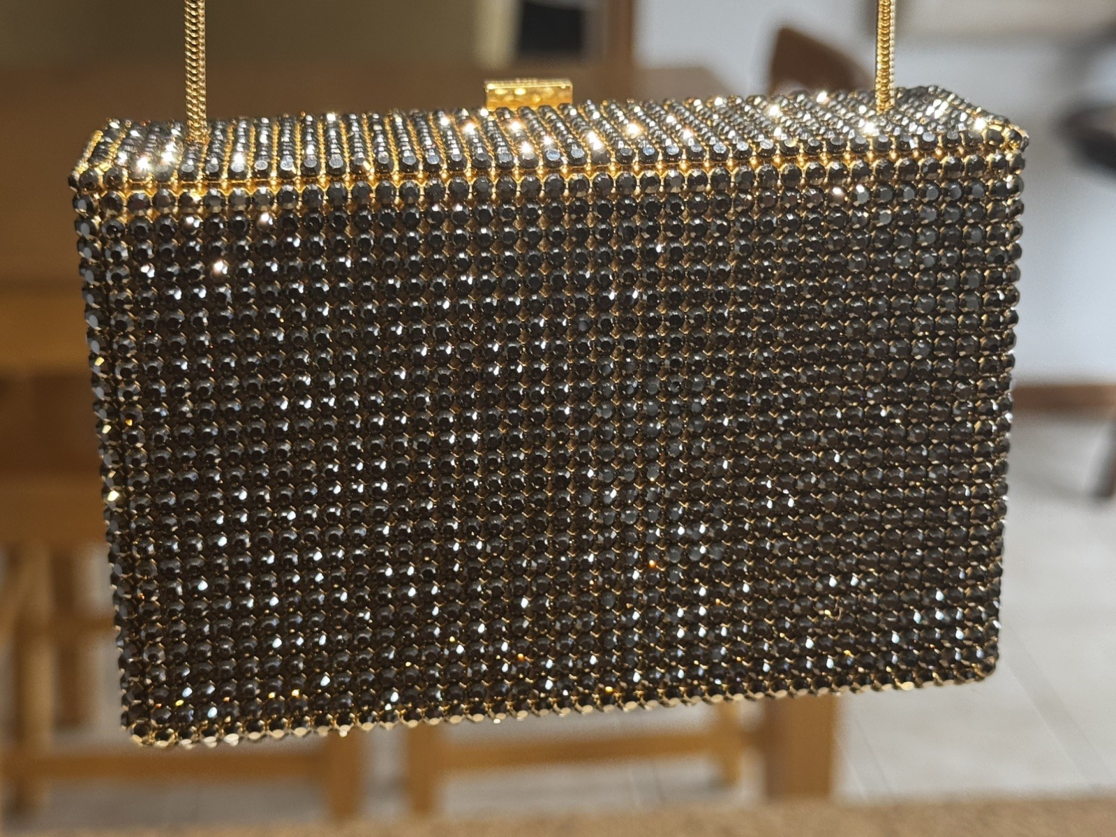 Daniel Swarovski Paris Couture Crystal Smokey Quartz Satin Evening Bag