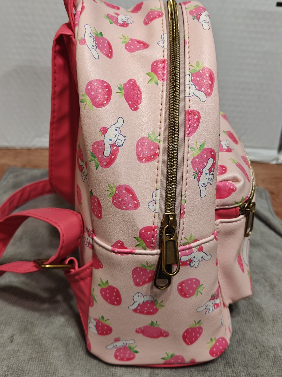 Sanrio Loungefly Cinnamoroll Strawberry Mini Backpack Pink Faux Leather