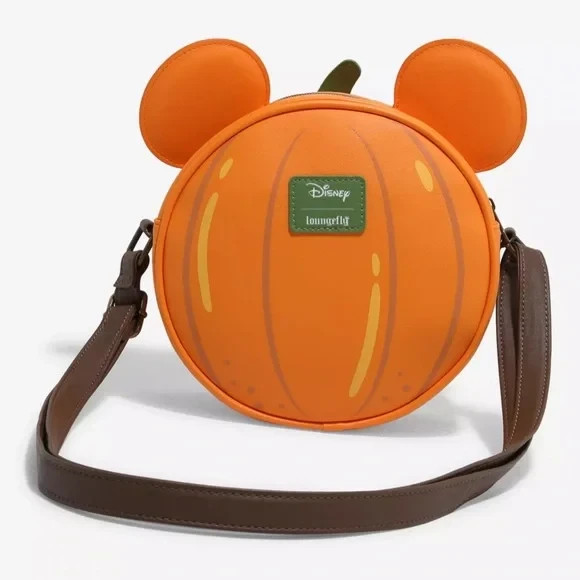 Loungefly Mickey Mouse Glow-In-The-Dark Pumpkin Crossbody Bag
