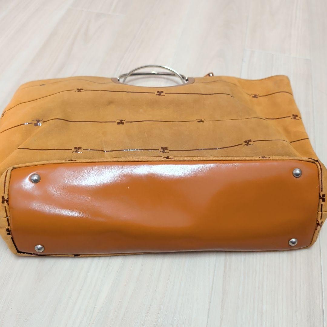 Courreges 2-Way Handbag Brown 12.5 inches