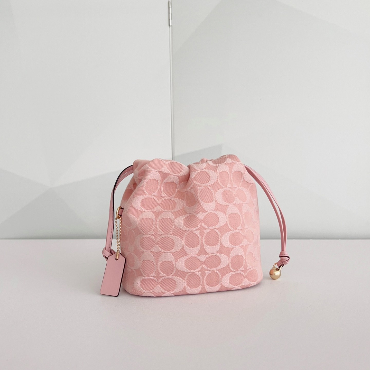 Coach Faye Mini Drawstring Bag Signature Denim CEP40 Pink