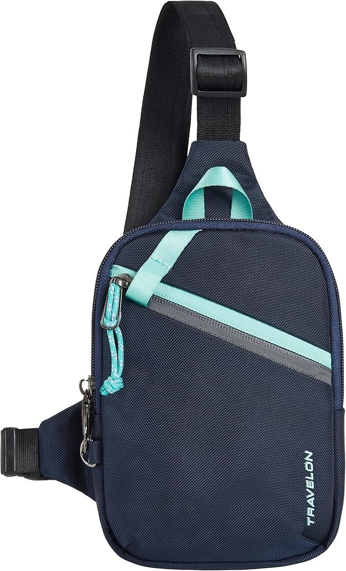 New Travelon Anti-Theft Greenlander Compact Sling Bag Blue Size One