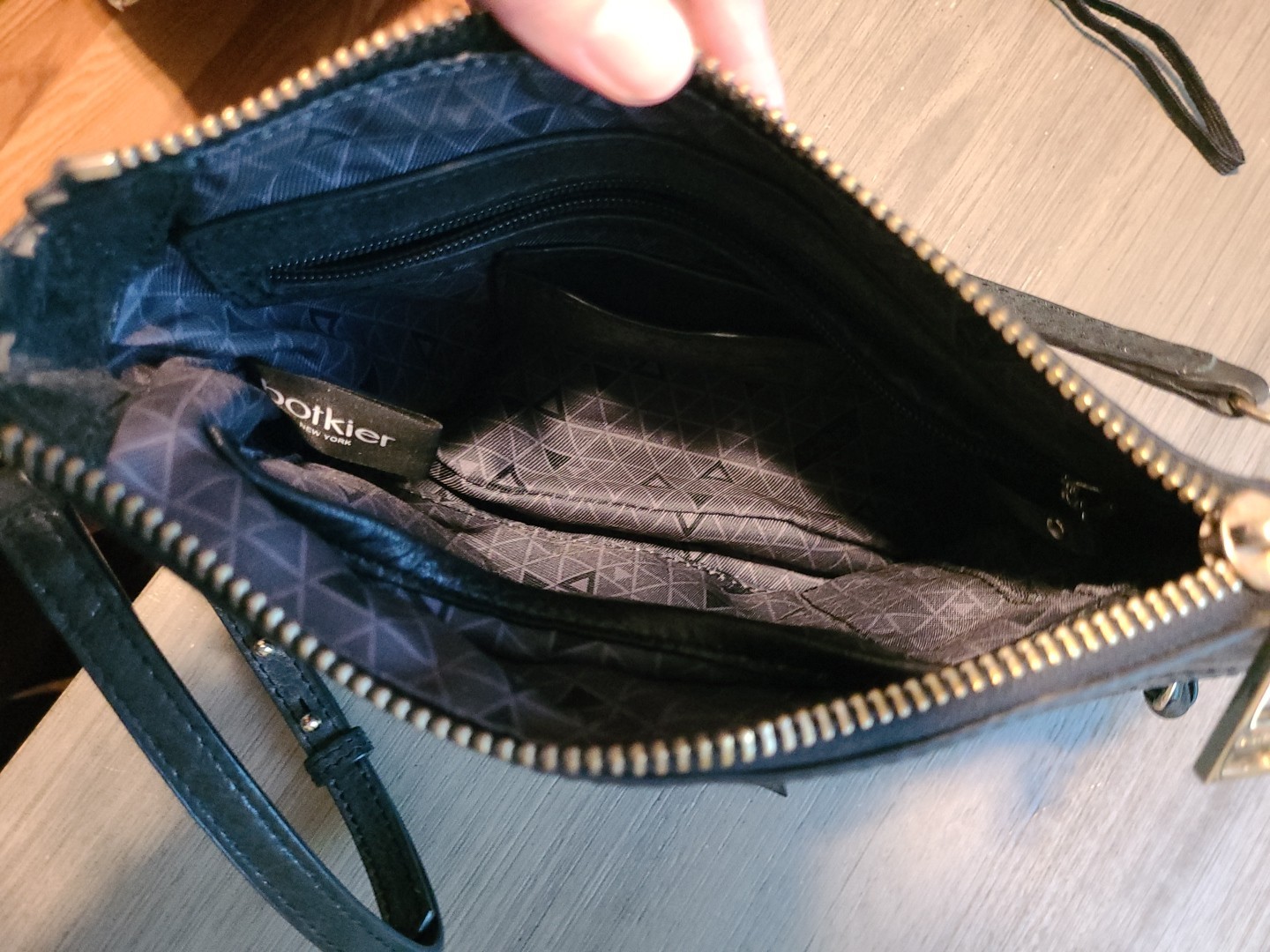 BOTKIER Soft Black Leather TRIGGER Stud Satchel Shoulder Bag