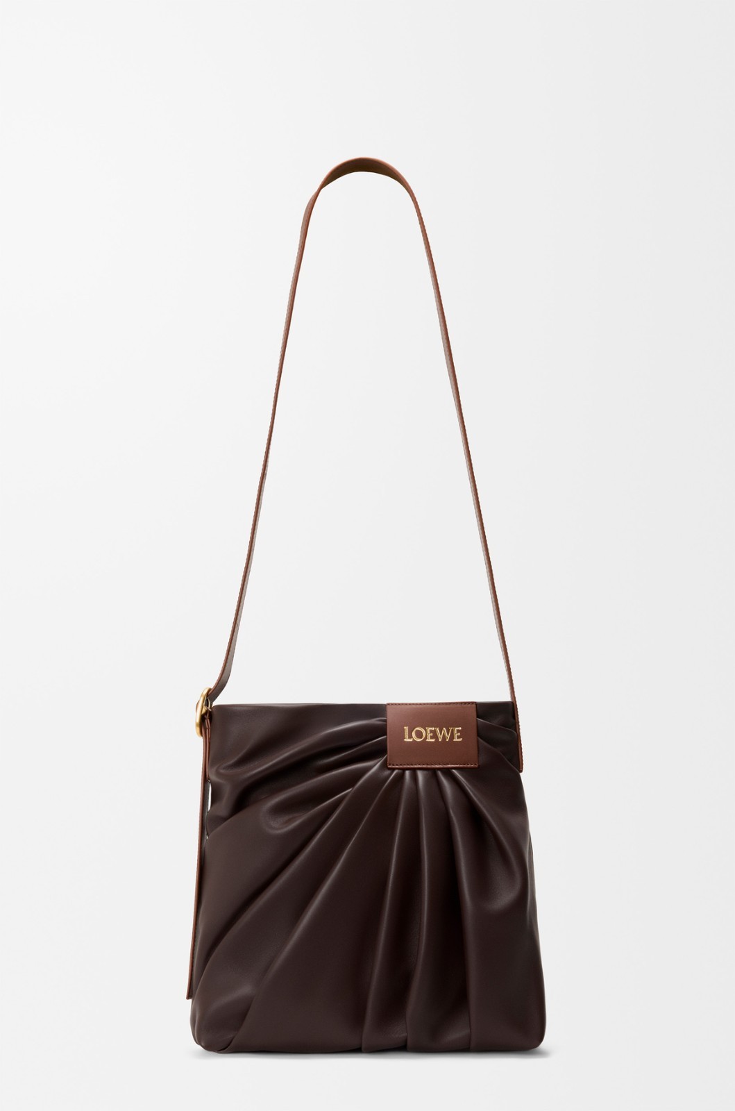 LOEWE Draped Leather Tote Bag – Dark Chestnut Edition – Mellow Nappa Lambskin