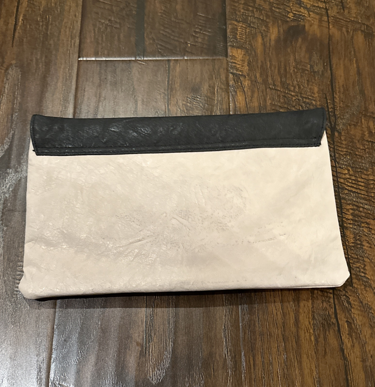 ASOS Design Black & Tan Faux Leather Art Deco Clutch Bag