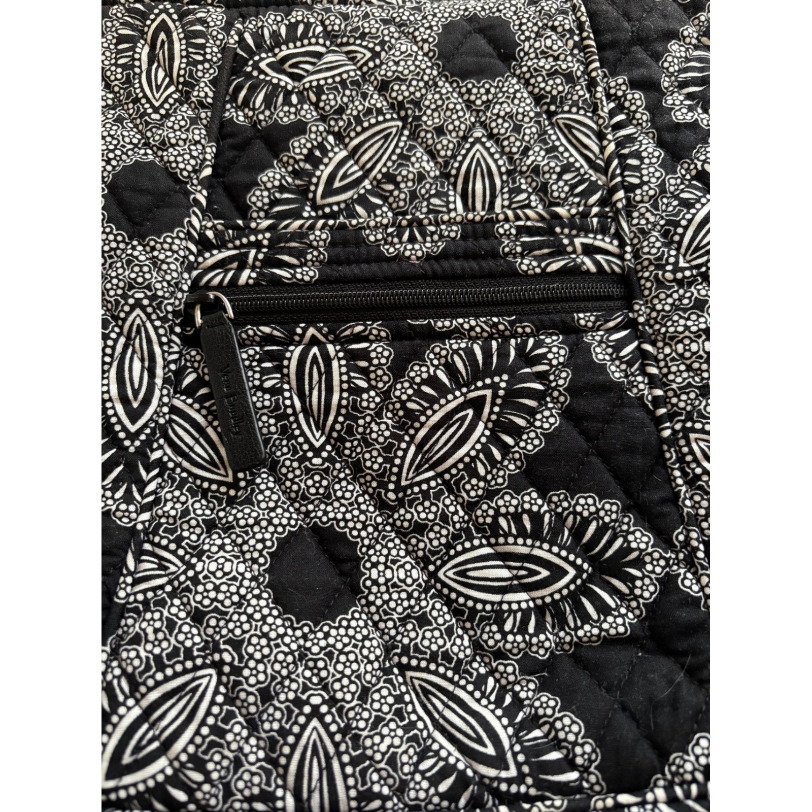 Vera Bradley Blanco Bouquet Hipster Crossbody Bag Floral Black White Adjustable
