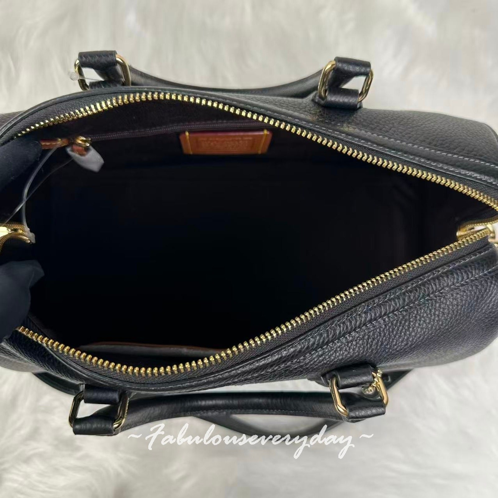 Coach Rowan Large Satchel Bag Crossbody In Leather/Gold/Black CES11 NWT
