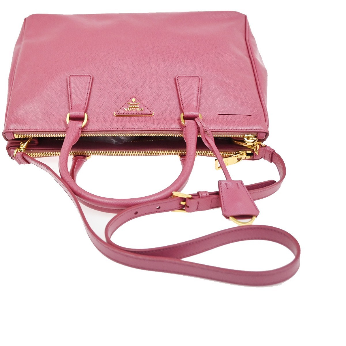 PRADA Galleria 2Way Shoulder Hand Bag Saffiano Leather Pink Italy 11CA830