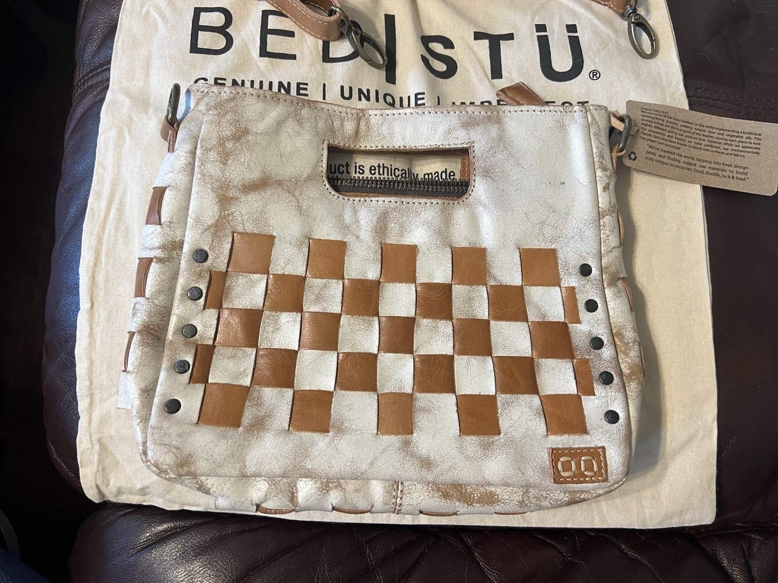 BED STU Keiki Bag Nectar Lux Tan Rustic Handbag Purse NWT $235