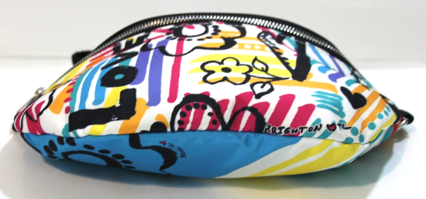 Brighton Love Graffiti Crossbody Belt Bag Fanny Pack Zip Closure Art Print Strap