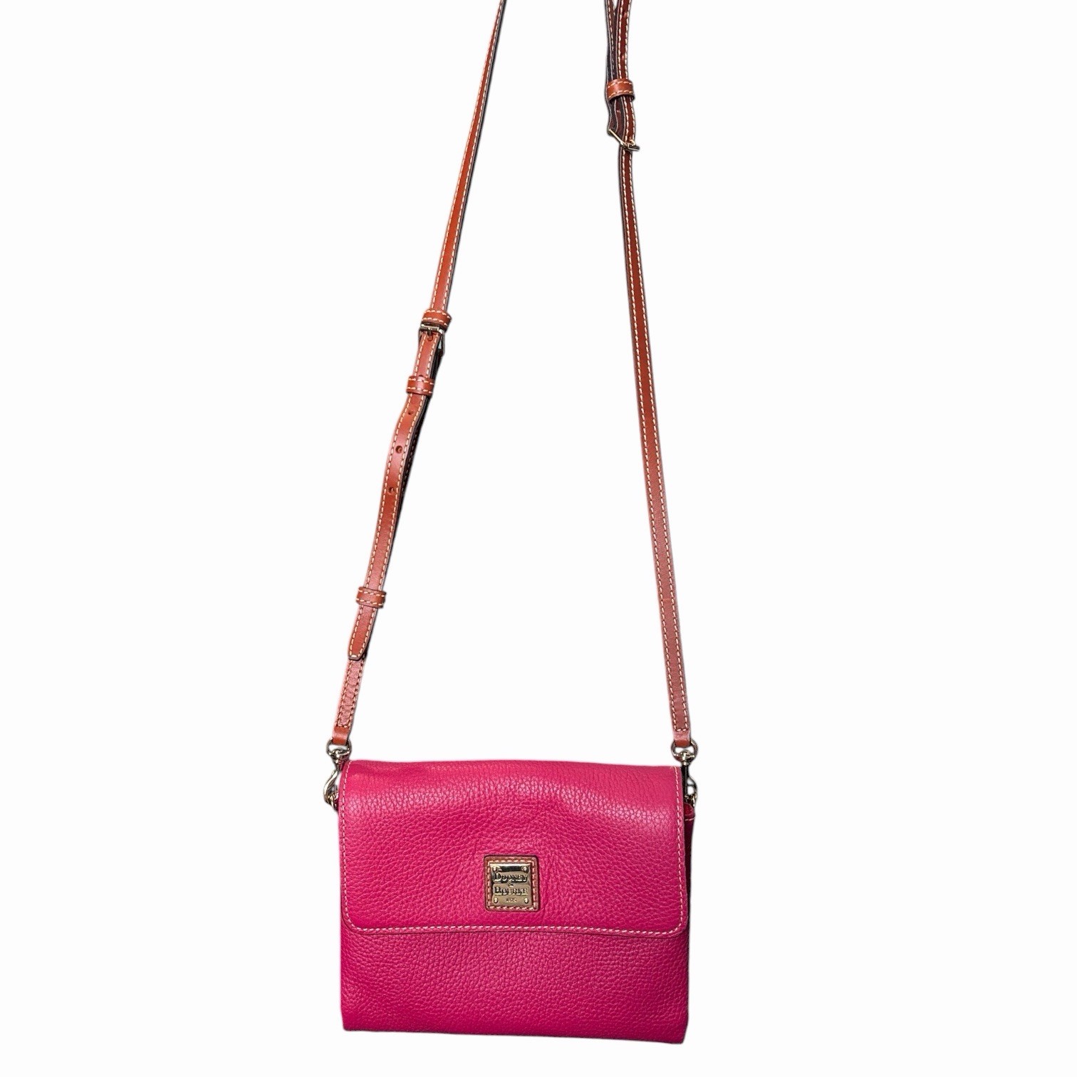 Dooney & Bourke Pink Pebble Leather Hunter Crossbody Bag