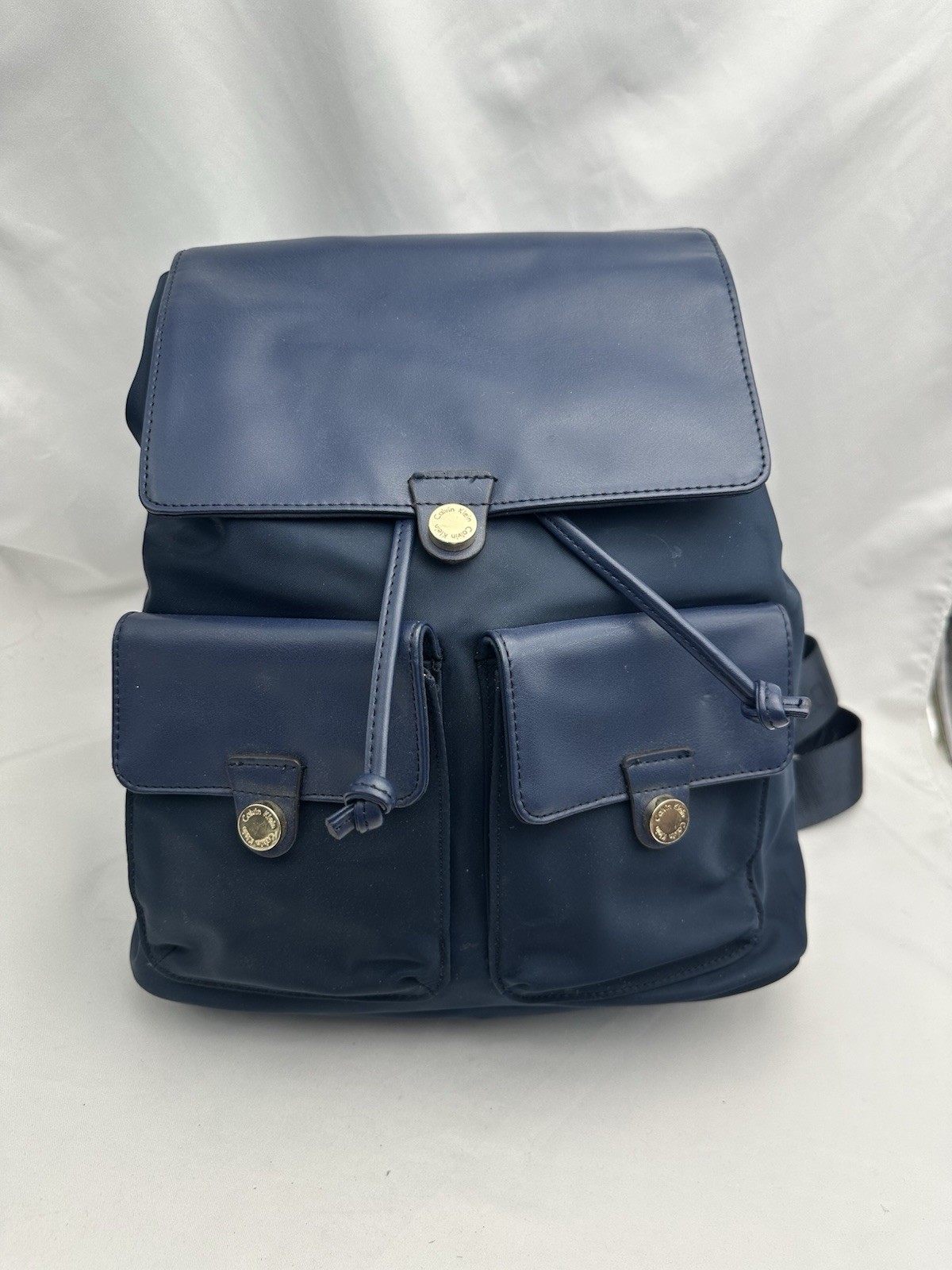 Calvin Klein, dressy nylon backpack Blue Paula As Shown Flaws Present Cinch