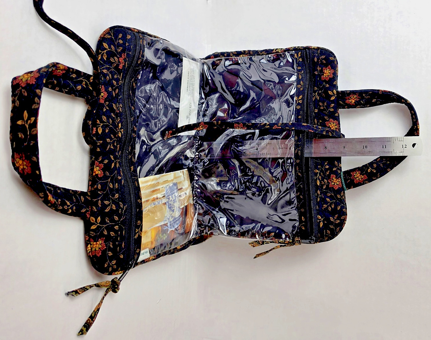 Vera Bradley Essential Travel Organizer in Cotton Black Walnut 1999