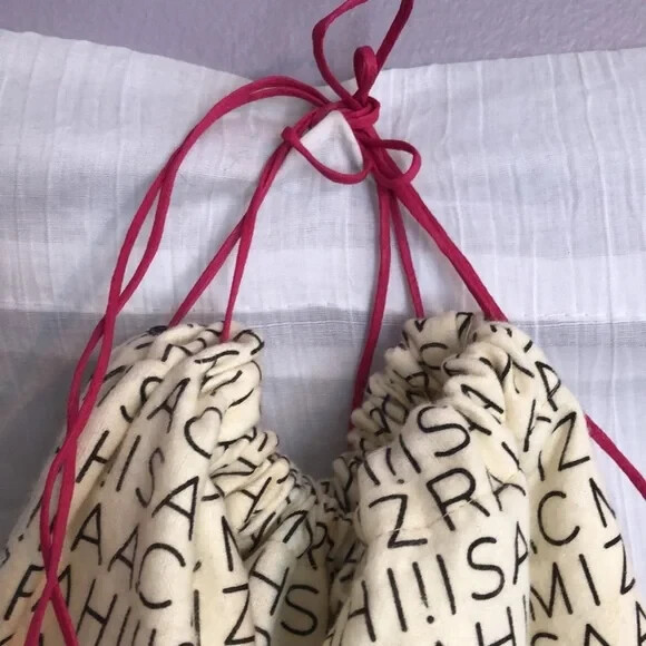 ISAAC MIZRAHI XL tote purse cotton drawstring dust bag travel pouch linen bag