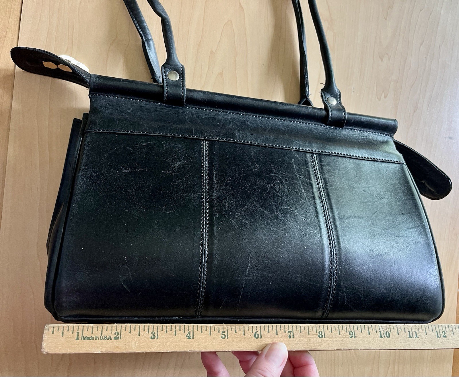Vtg Soft Cowhide Leather Purse Black Oz Orifaz Walking By The World New Zafiro
