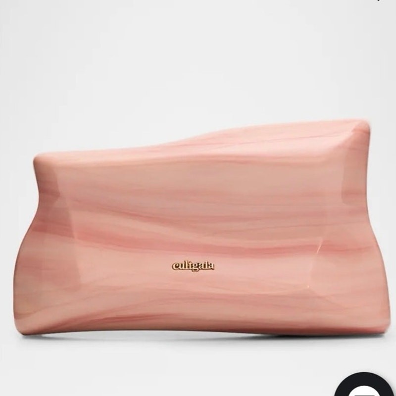 NWOT Cult Gaia Malaya Sculptural Marbled Acrylic Clutch Bag in Rose Water