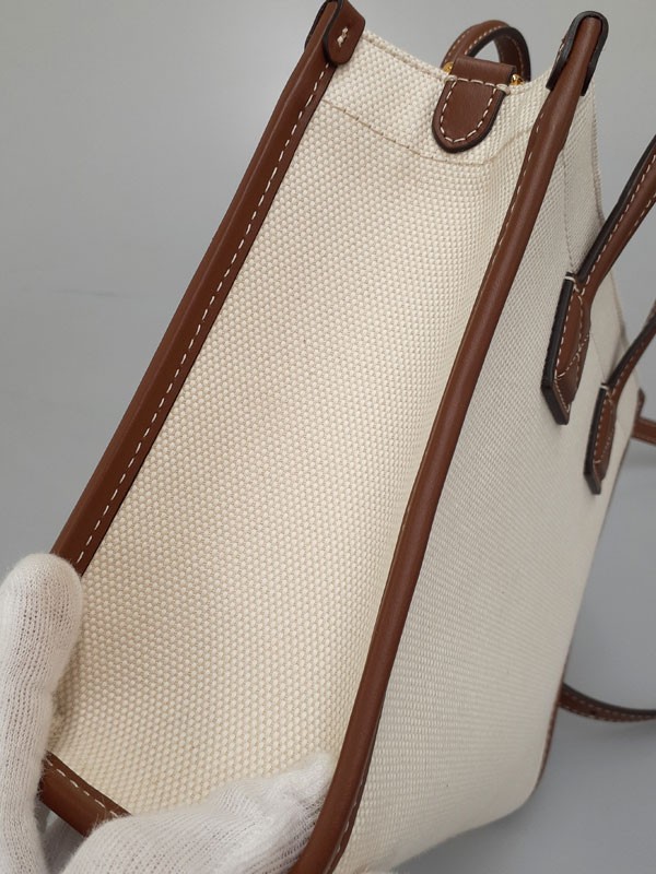 Burberry Mini Two-Tone Canvas & Leather Freya Bag 8044143 Calfskin #TB3762