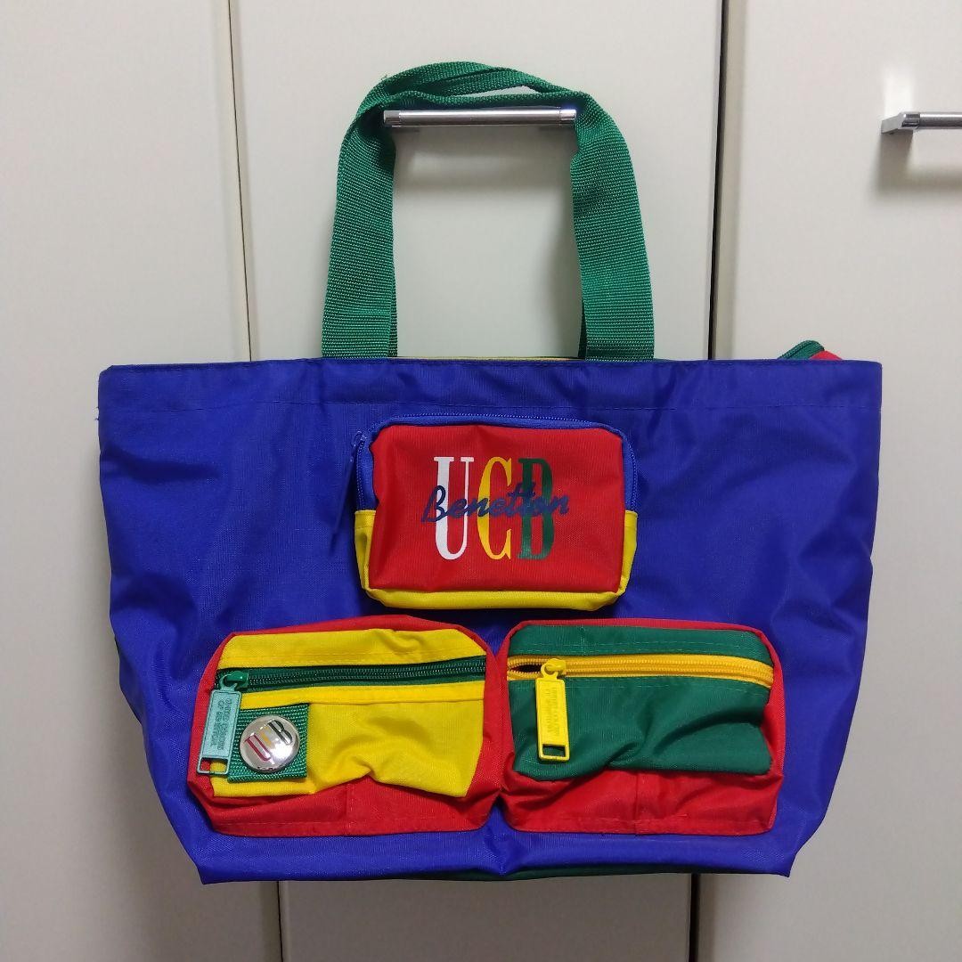 Vintage United Colors of Benetton Colorful Nylon Tote Bag Unused