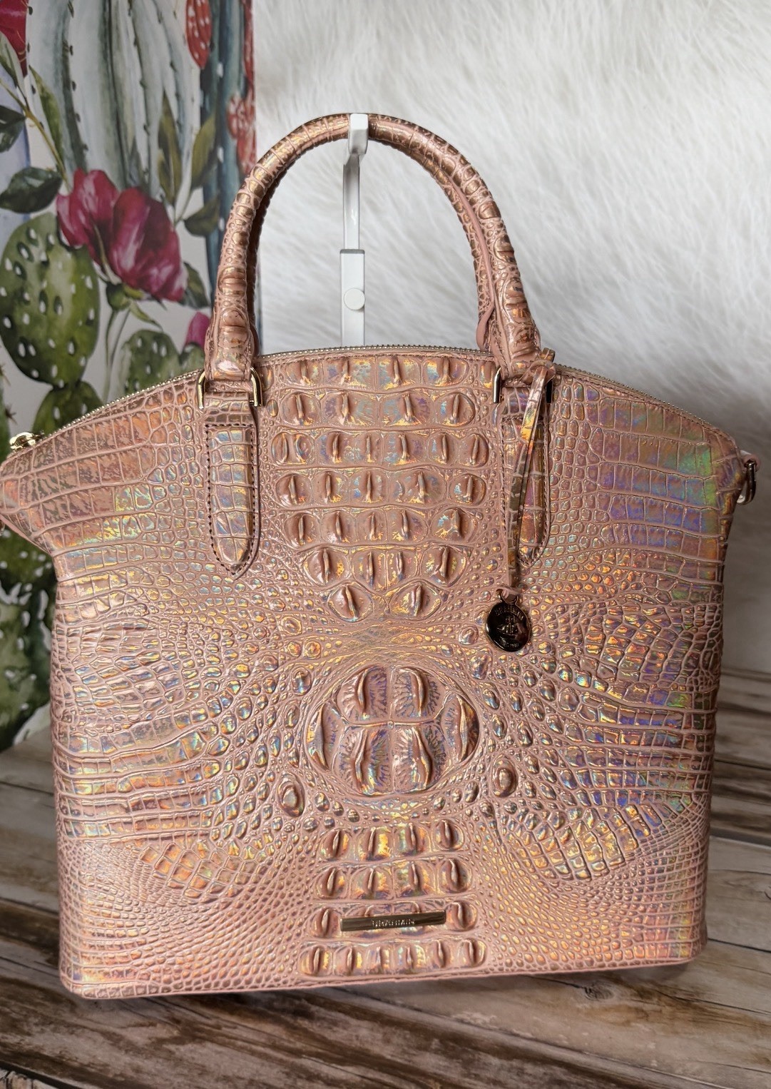 LAST ONE !! Brahmin Large Duxbury Melbourne Rose Gold Satchel NWT HOLOGRAPHIC