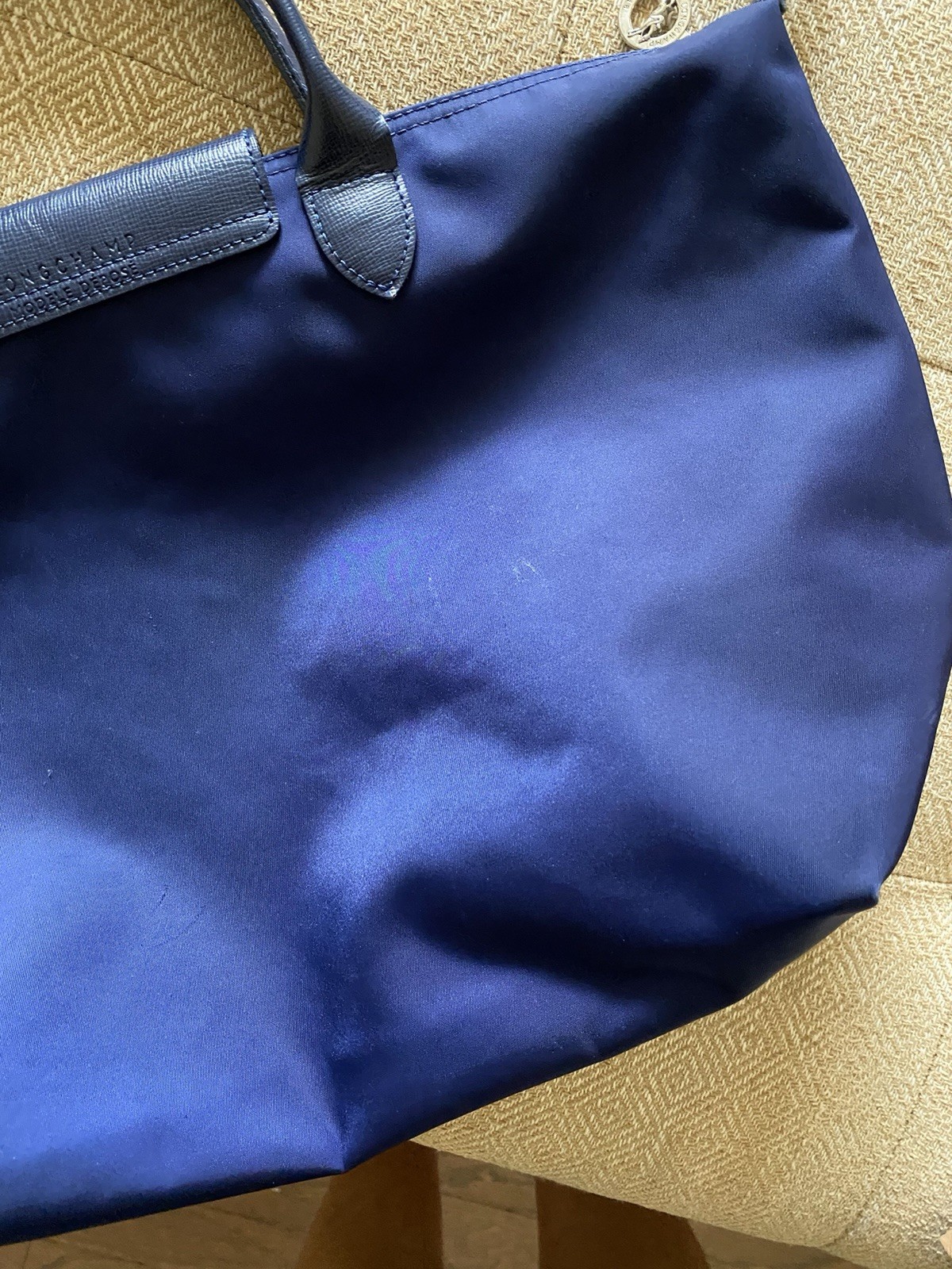 Longchamp Le Pliage Navy Blue 2 Two Way Handle Crossbody Nylon Bag Tote