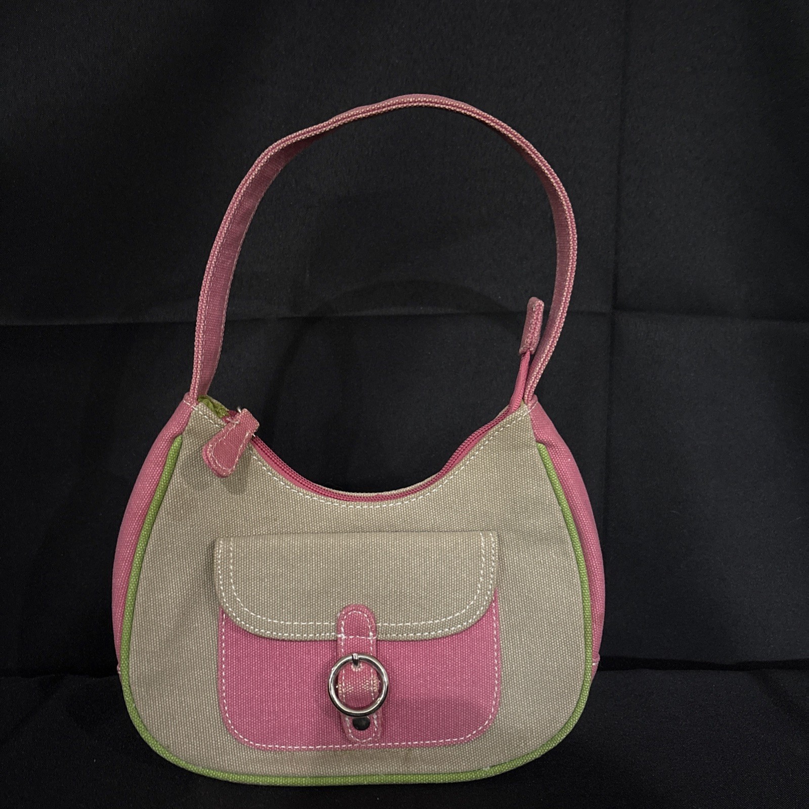 Y2K Vintage Tommy Hilfiger Purse Green and Pink With Buckle Cute Handbag – Read