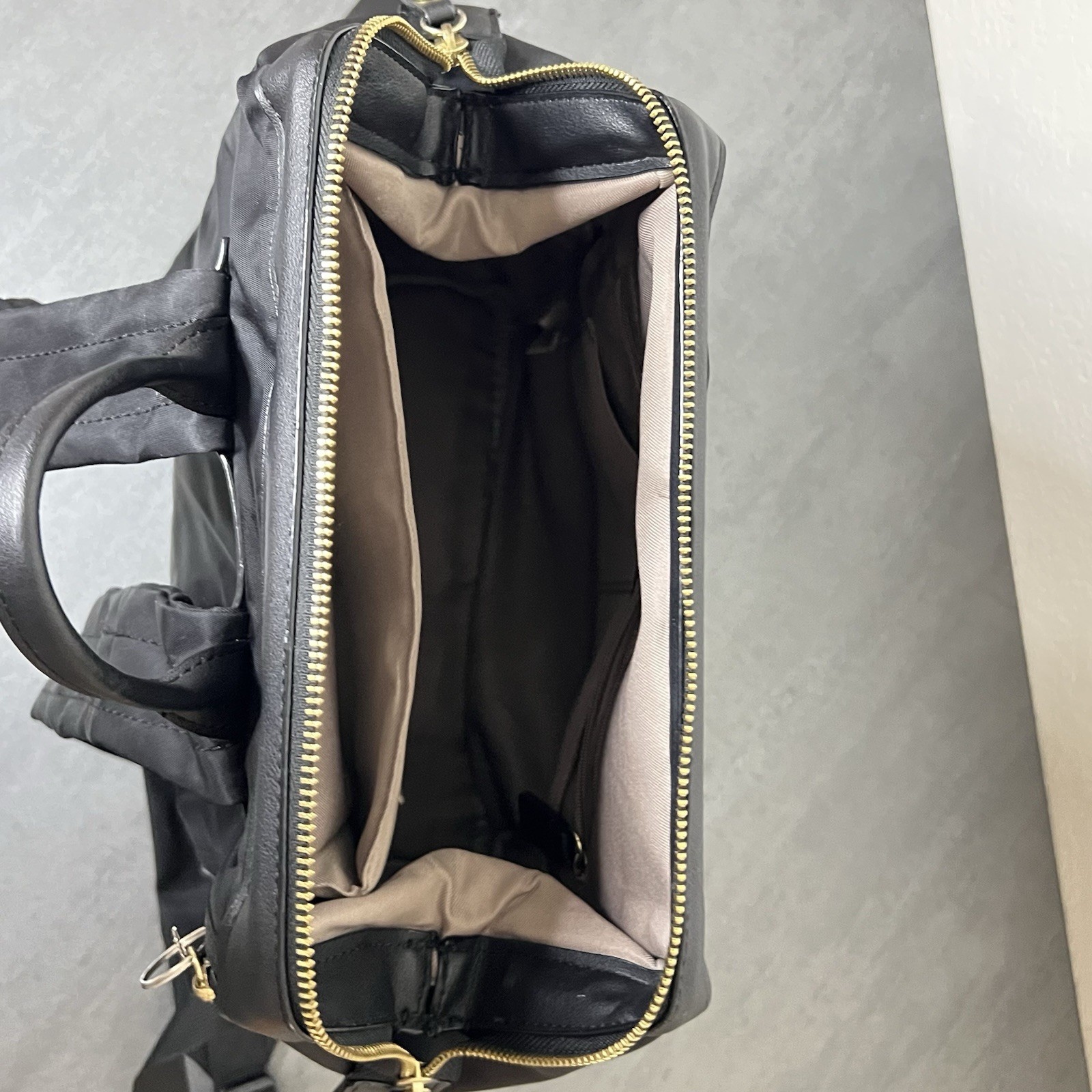 Tutilo New York Boost Black Nylon Leather Backpack School Laptop Bag Travel