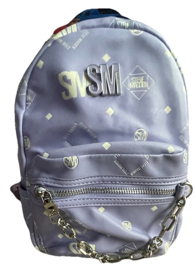 Steve Madden Lavender Logo Mini Backpack Chain Accent NWT Purple Bag